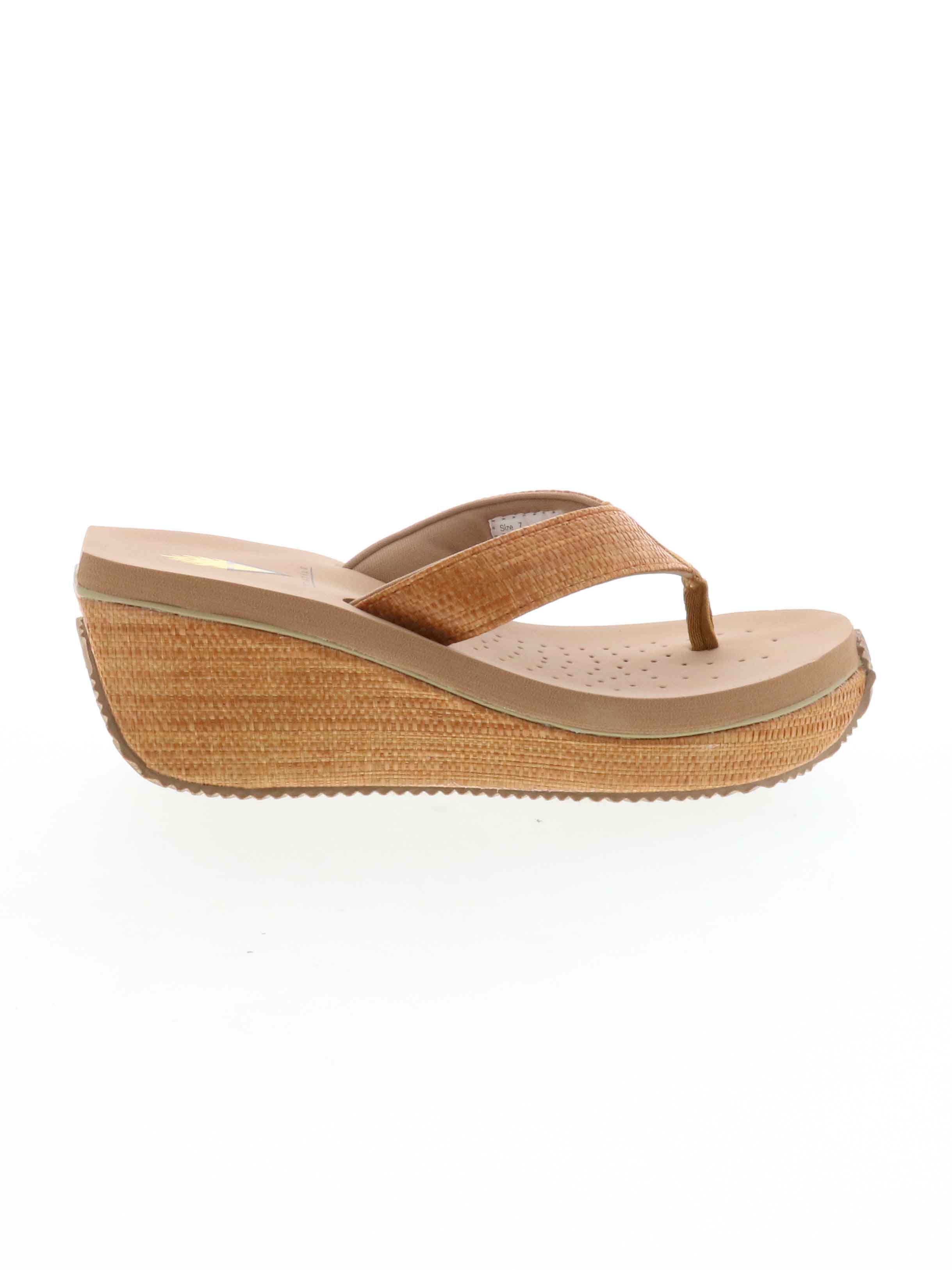 Tan wedge best sale flip flops