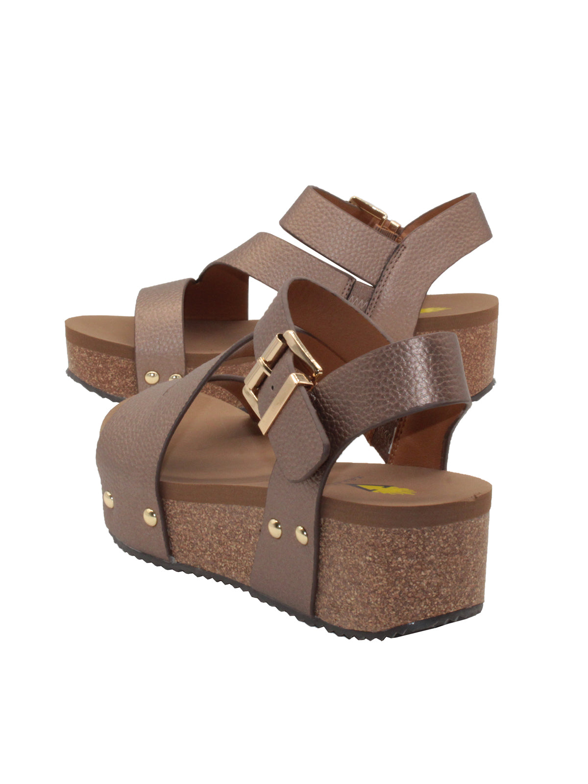 Bronze satin platform sandals – Loriblu.com