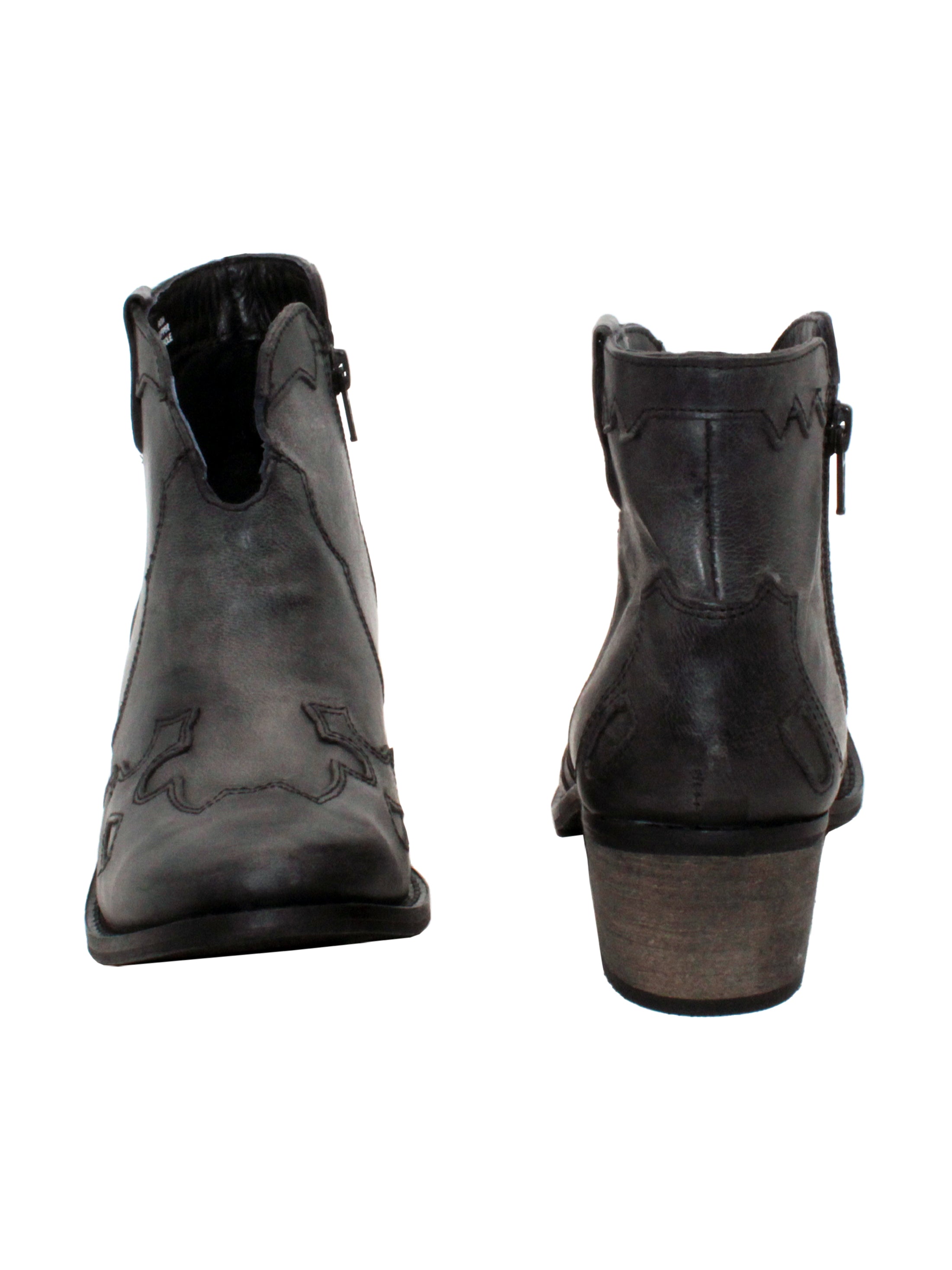 Very Volatile’s ‘Drexel’ bootie is a western inspired ankle boot made in rich burnished leather. Featuring a dipped front topline, western overlays, and genuine stack heel. The inside zipper and self pull loops allow for easy on and off. Pair these with your favorite jeans and chunky sweater for the ultimate fall look. 