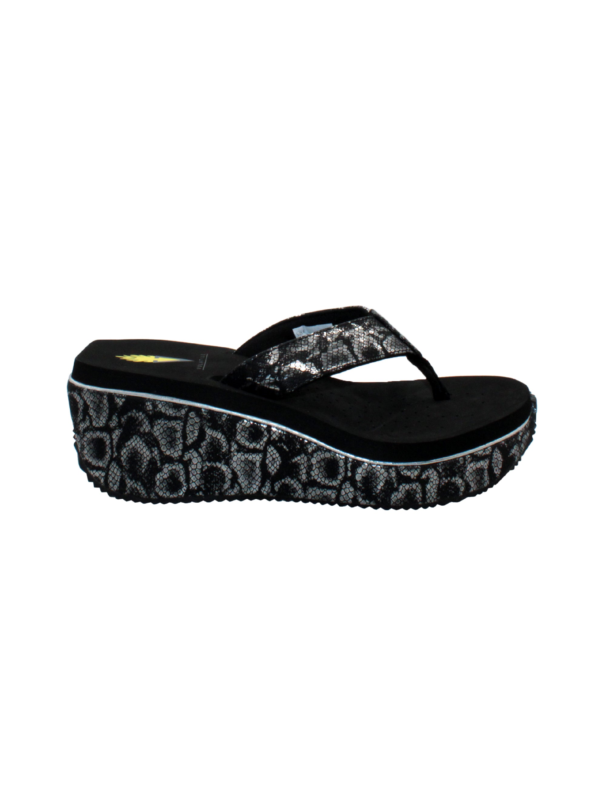 Volatile black hot sale flip flops