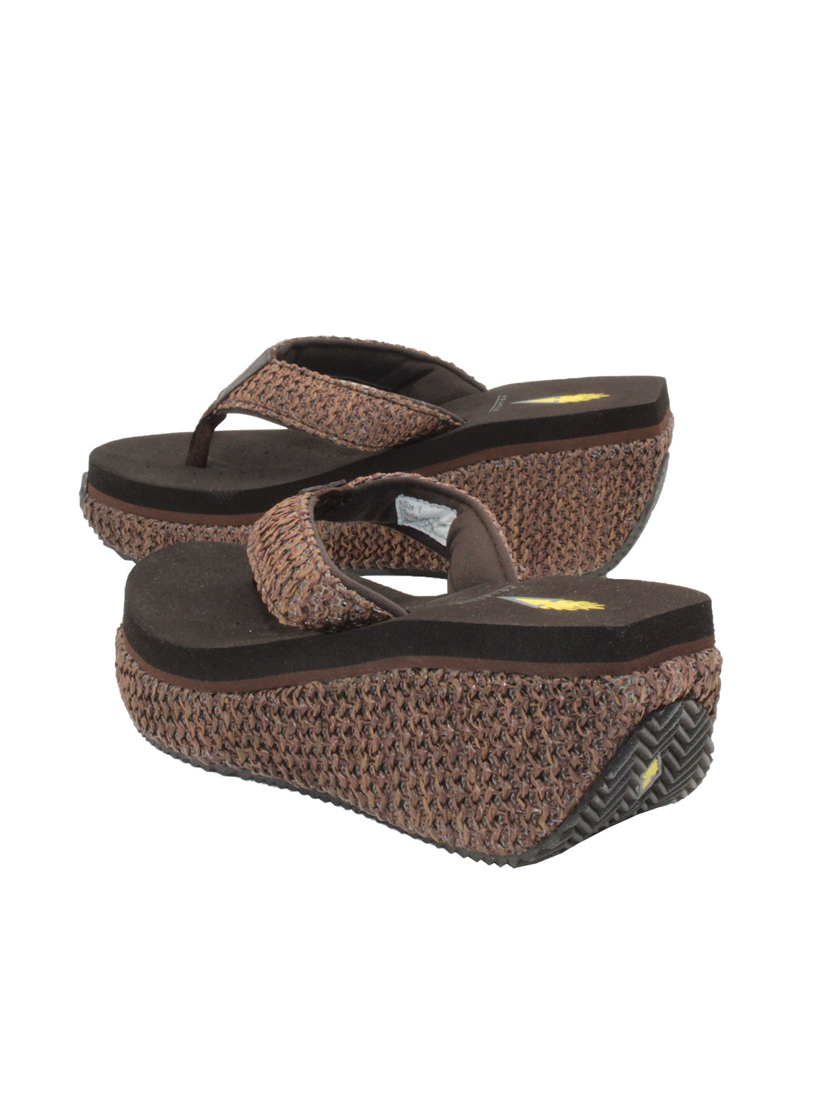 Brown wedge best sale flip flops